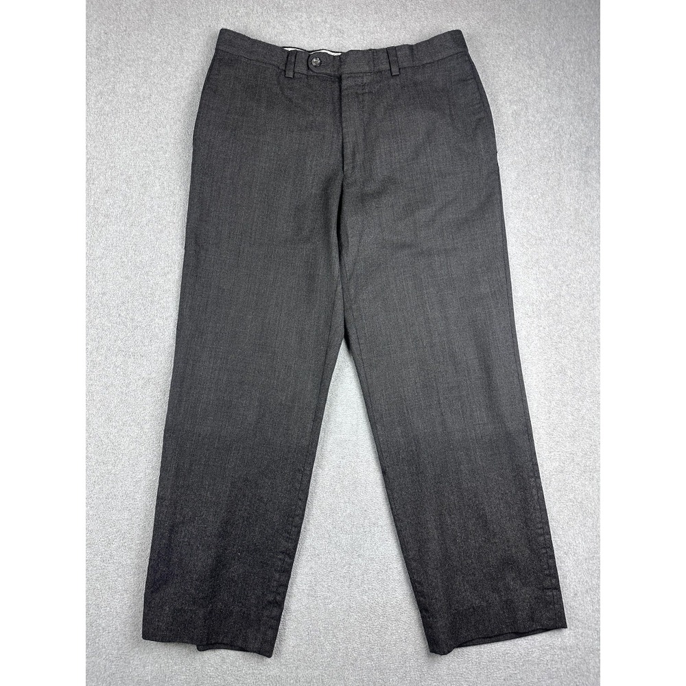 Beecroft & Bull Dress Pants Mens 34(32x28) Gray Flat Front Classic Canada READ